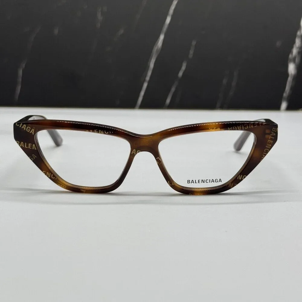 NEW BALENCIAGA BB0128O 002 CAT EYE HAVANA WOMEN EYEGLASSES BALENCIAGA